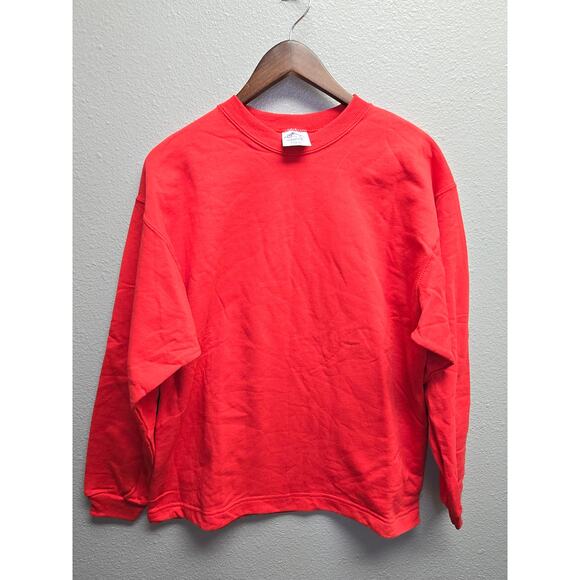 90s Vintage Red Blank Crewneck Fashion Gear Plain Large Sweatshirt - Picture 1 of 7
